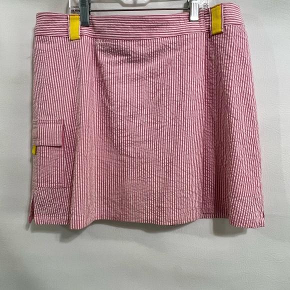 Lilly Pulitzer Skort pink white stripe seer sucker EC sz 4 - Picture 2 of 14